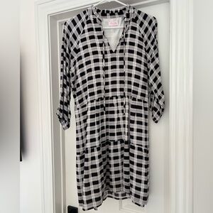 Pink Lily Black and White Checkered Dress